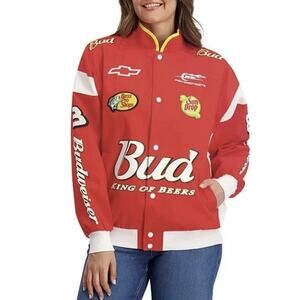 Dale Earnhardt Jr. Red Budweiser #8 NASCAR Women's Jacket Bass Pro Shops Size L